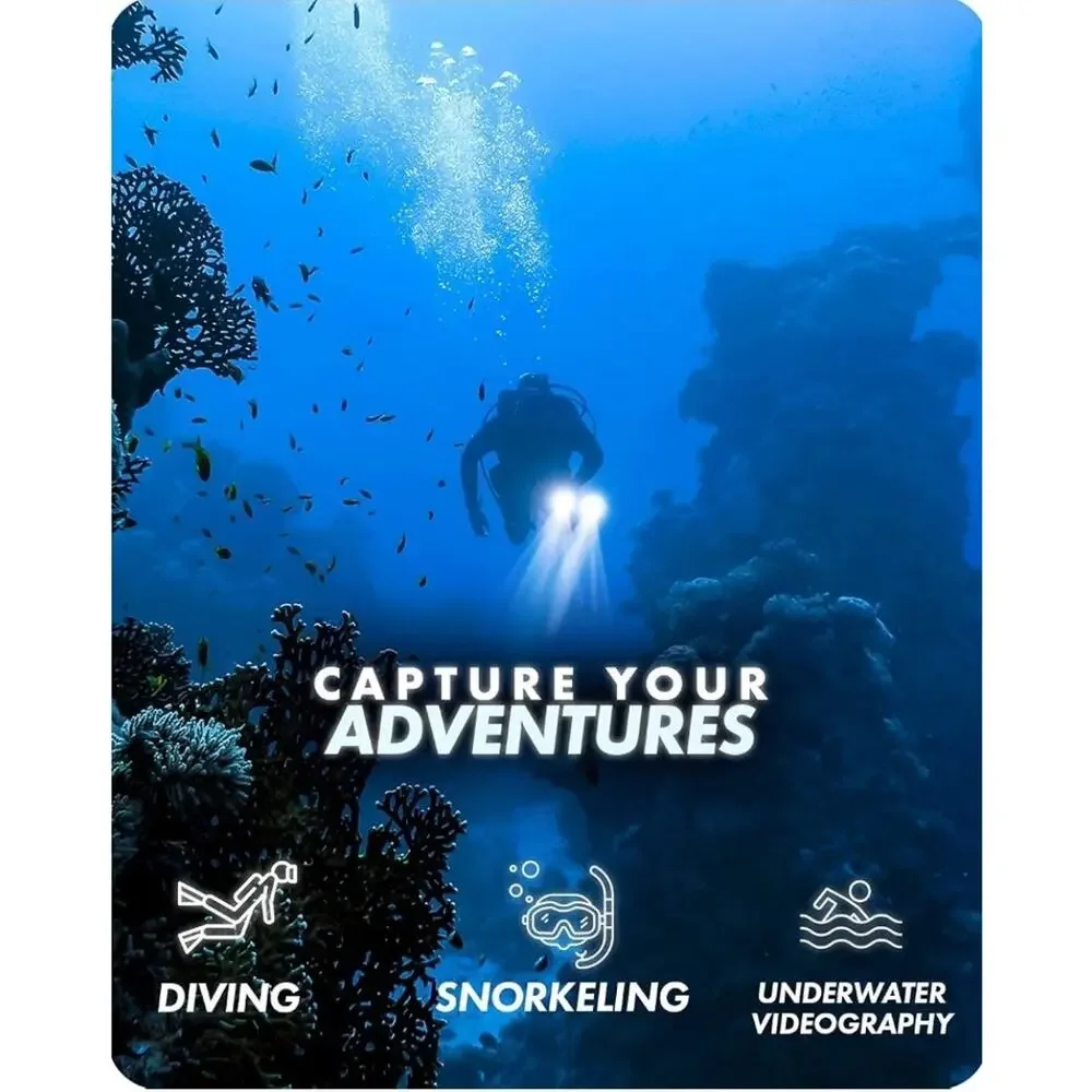 Movo XL Underwater Scuba Diving Rig Bundle w/ 2 Waterproof LED Lights for GoPro